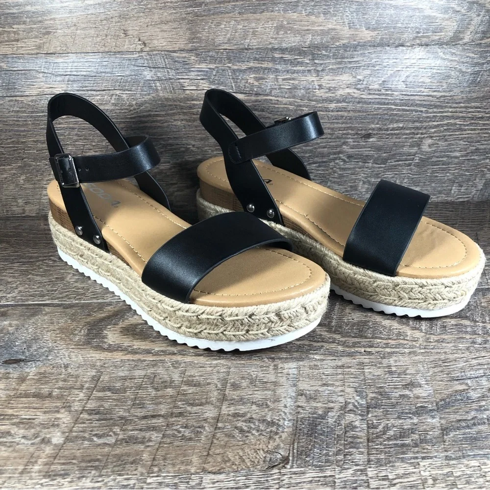 Open Toe Buckle Ankle Strap Espadrille (CLIP-S)